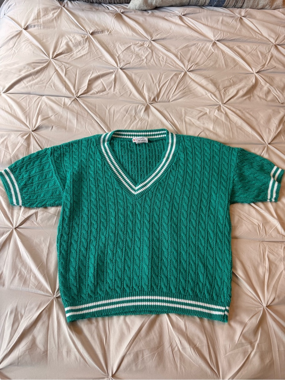 VINTAGE 80s preppy v neck tennis sweater